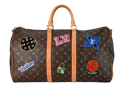 Keepall 50 Voyagez Stickers, &pound;1,500, Handbags, Brown, Canvas, Front view